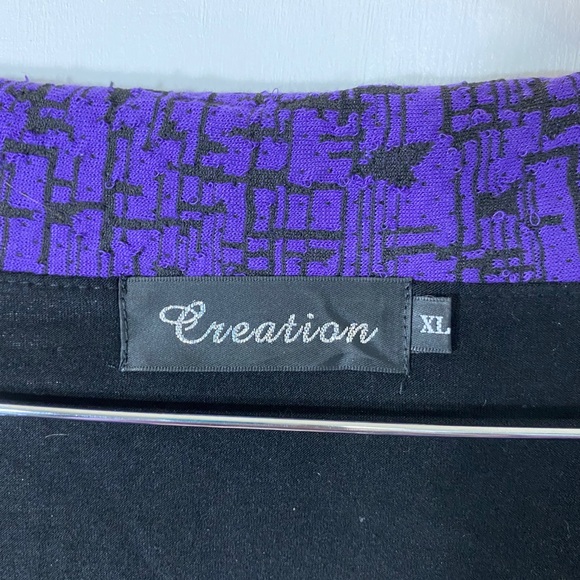 Black and Purple Cowl Neck Sweater - Picture 5 of 5